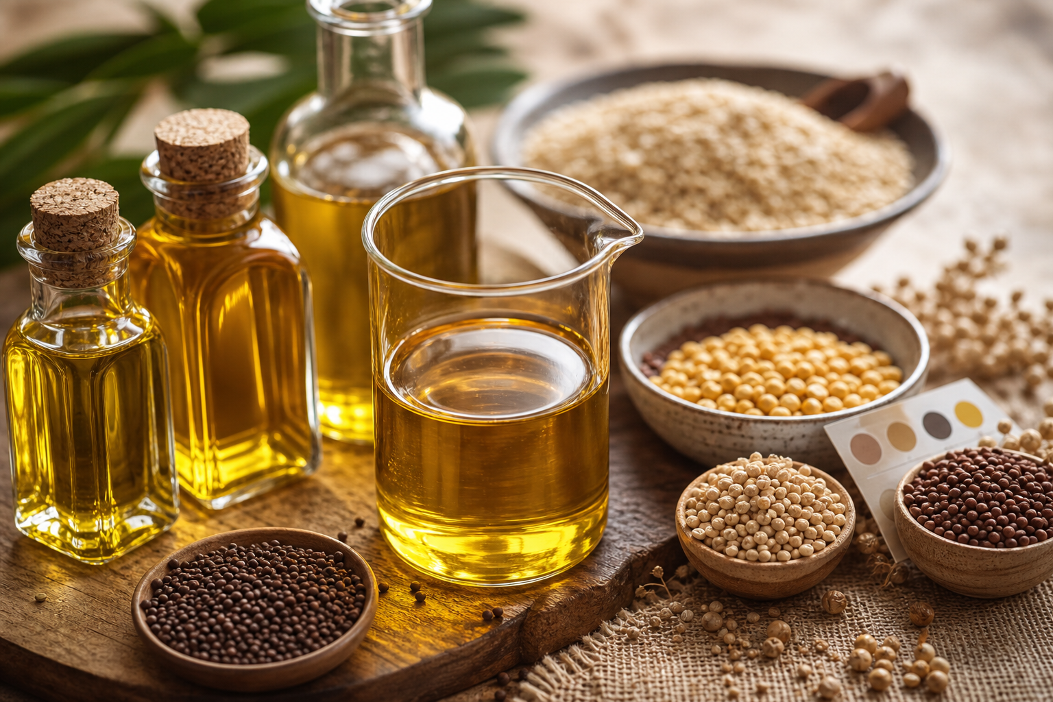 Edible oil quality samples and food commodity grains